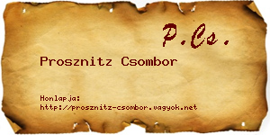 Prosznitz Csombor névjegykártya